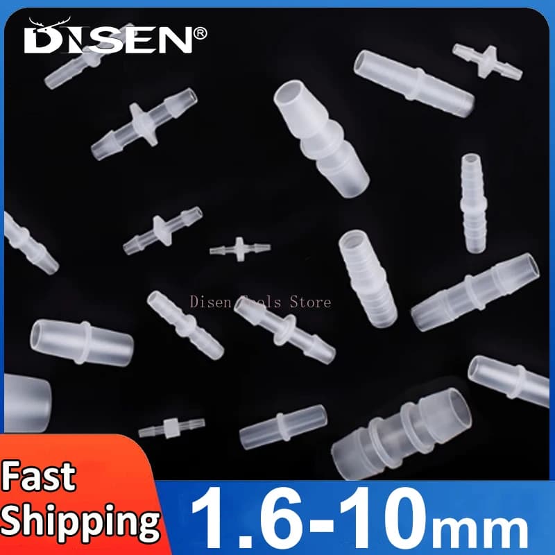 PP Plastic Straight Connectors Equal Diameter Pagoda Joint for Plastic Pipe Fittings for Garden Irrigation Pipes 1.6~10mm