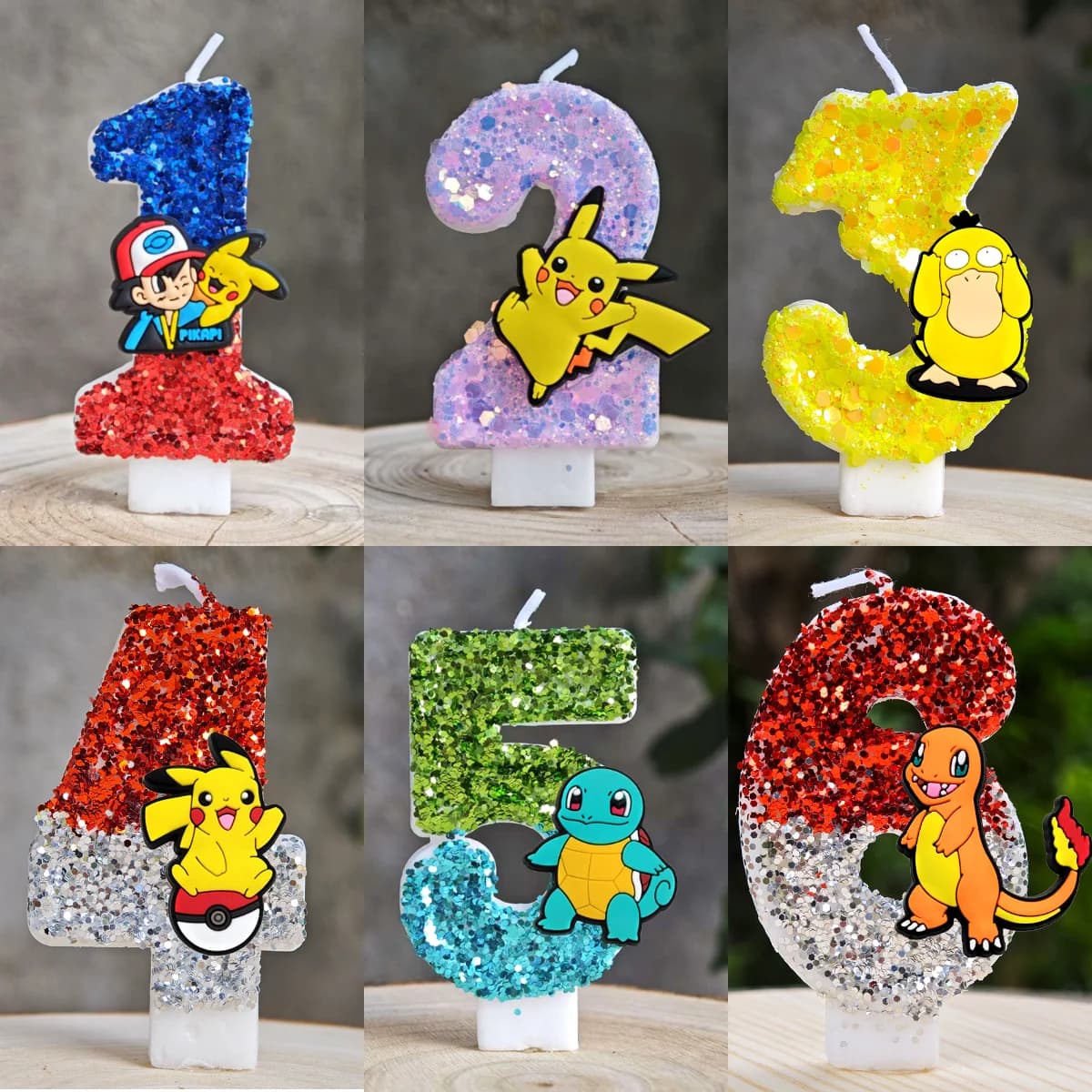 Candela per Torta Pikachu, Figura Anime Pikachu Numeri 0-9, Candela per Torta di Compleanno, Decorazione per Torta Bambini e Baby Shower