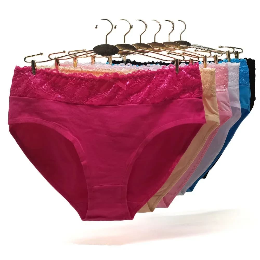 Plus Size Women's Underwear Cotton Panties Sexy Underwear Lace Women's Underwear 3 Pieces/lottp