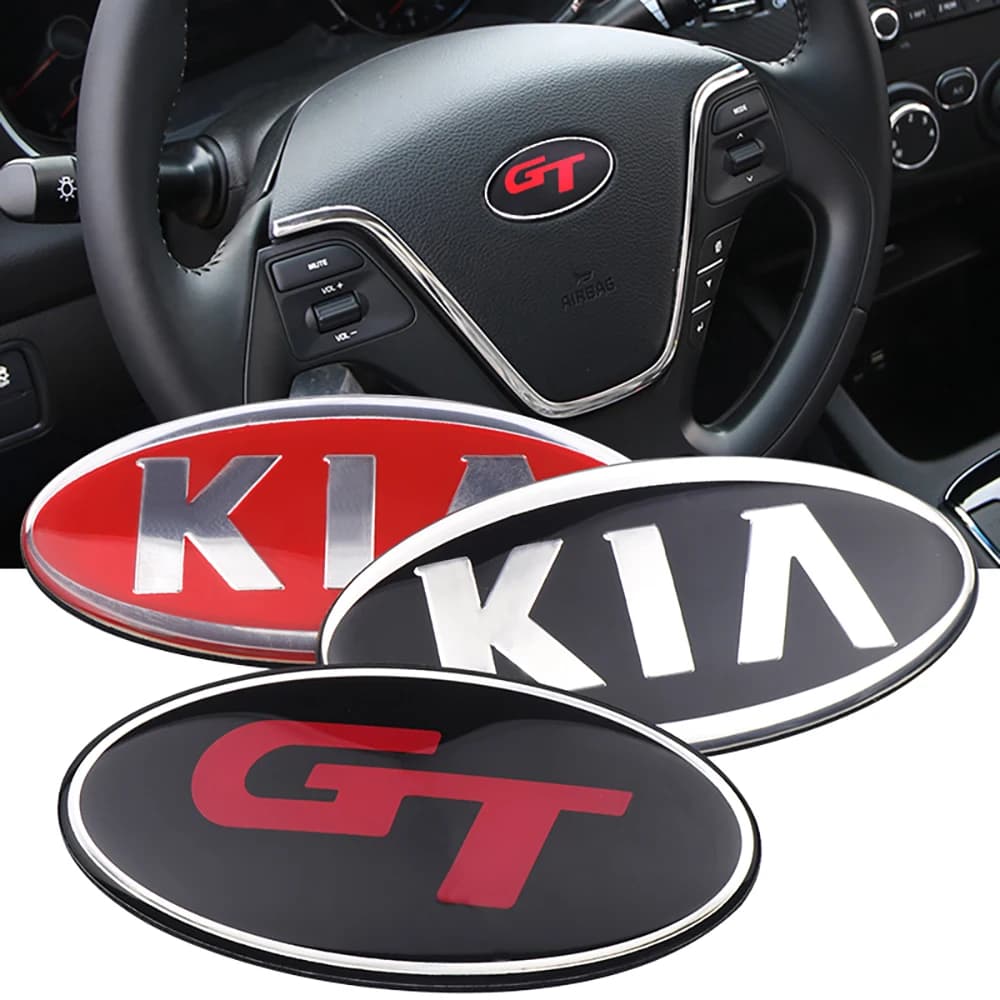 Volante dell'auto Centro Distintivo Copertura Emblema Adesivi Decorativi Per KIA Ceed Forte K9 Optoma Picanto Rio Sorento Soul Sportage