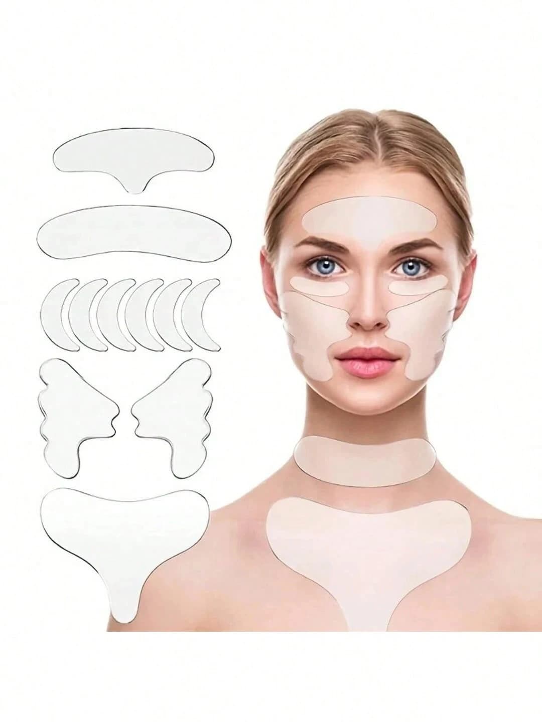 4/5/11/16Pcs Set Silicone Anti-Wrinkle Patches,Transparent Skin Smoothing & Lifting Face Lift Firming Wrinkle Removal Stickers