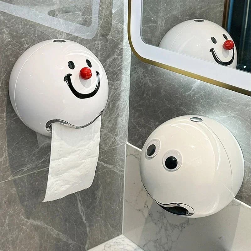 Faccia sorridente creativa senza punzonatura scatola di carta igienica a parete aspirazione di carta igienica impermeabile