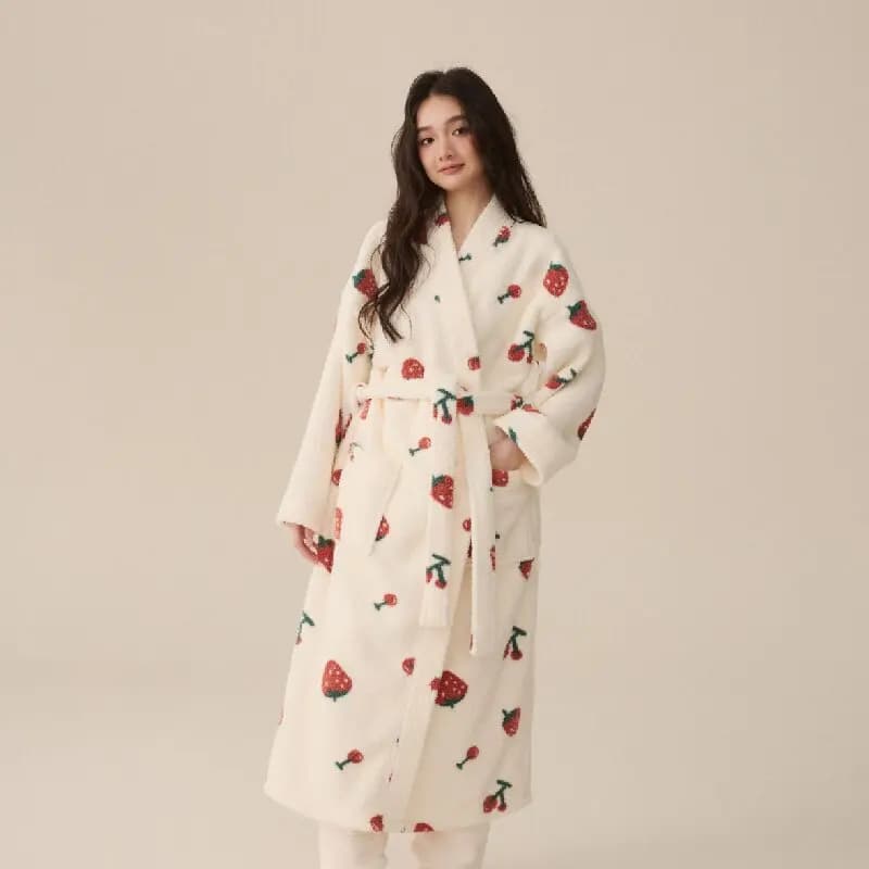 Pair pyjamas for extended robe for men and women in velvet often new coral velvet thick thickened for autumn and winter