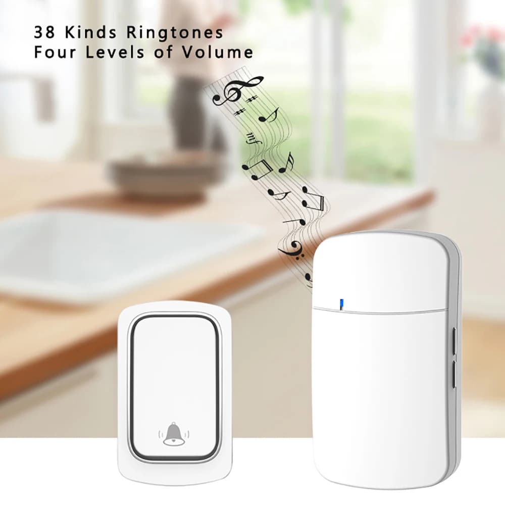 Campanello Wireless Intelligente di Alta Qualità, Impermeabile, Senza Batteria, con Spina UK/US/EU, 110V-220V, Autoalimentato