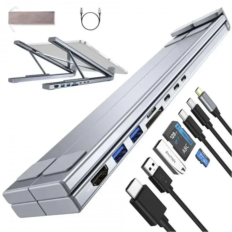 Universal Laptop Stand Bracket With USB Type-C HUB Laptop Holder HDMI SD TF Memory Card For MacBook For IPad Pro For Lenovo