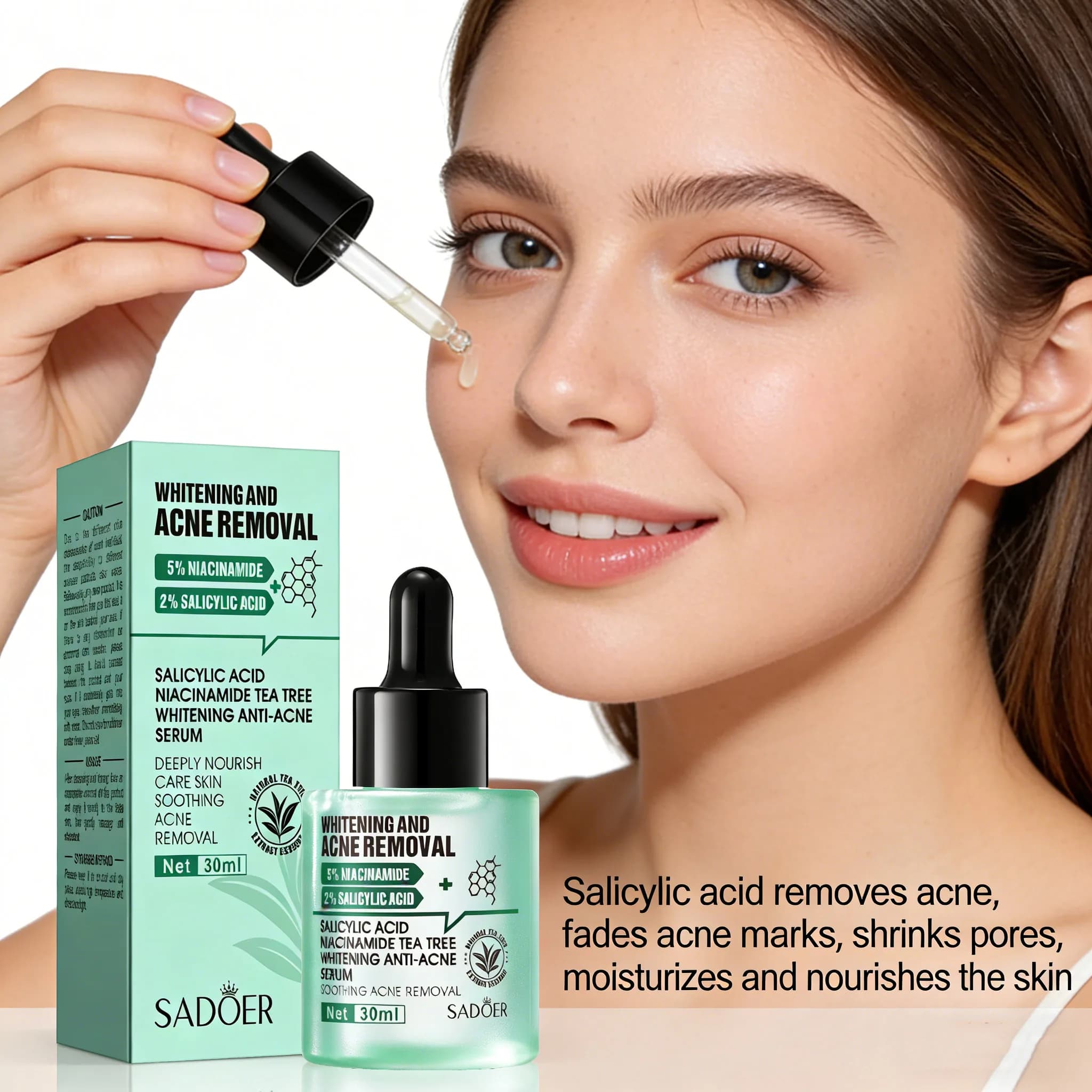 Serum Viewed at the Acido Salicilico Anti-Acne, Hydrating, Reduces Acne Signs, Removes Brufoli and Black Points, Shrinks the Poor, Oil Control, Facial Essence