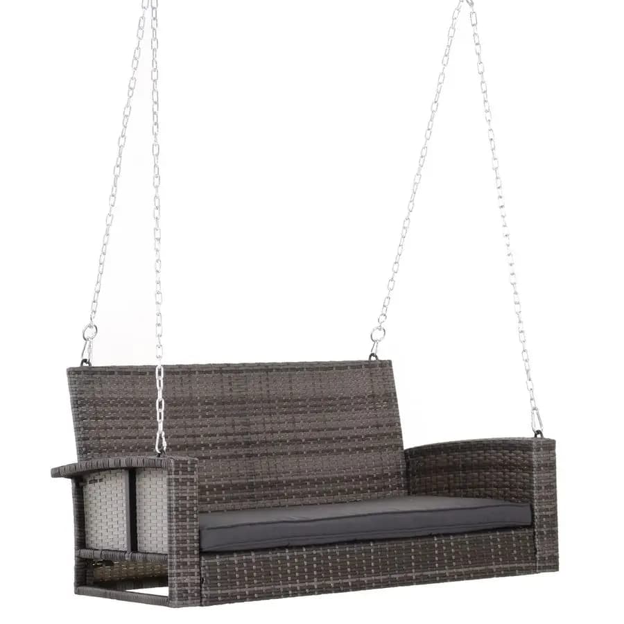 Pendulum in wicker for 2 persons, outdoor chair for porch with cushions, capacity 250 kg. Loading capacity for garden and courtyard
