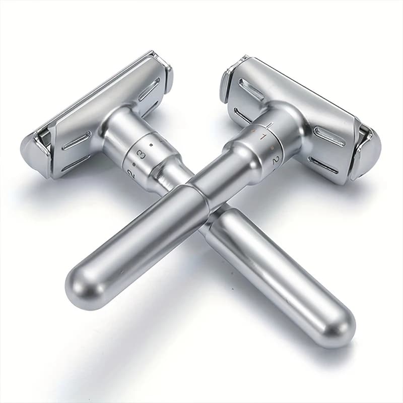 Rotating Razor Man's Manual - Stainless Steel Double Blades, Adjustable Rotating Head, Hergonomic Handle for Barba