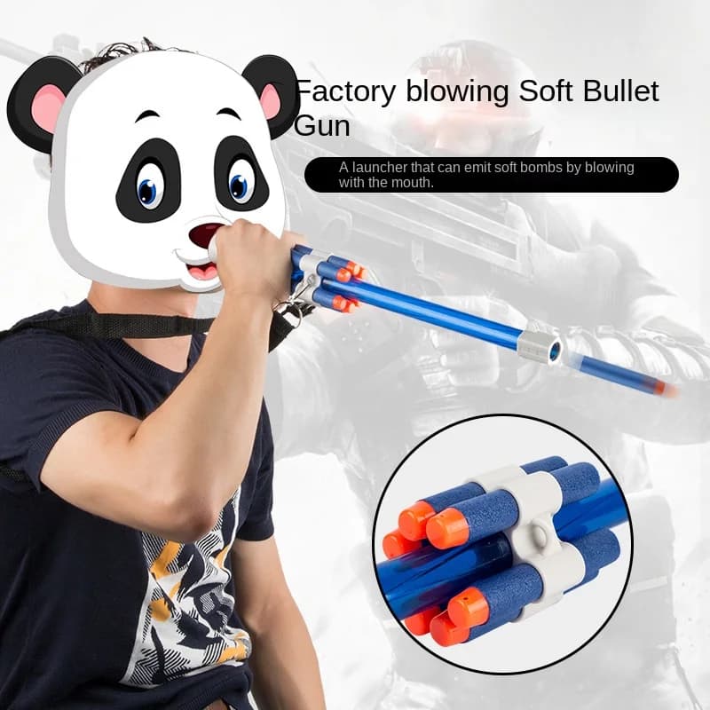 Morbida pallottola giocattolo pistola bocca che soffia freccia lanciatore Elite morbida pallottola lunghezza tubo interazione genitore-figlio giochi all'aperto giocattoli
