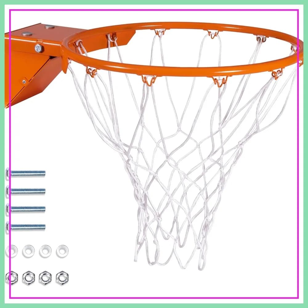 Cerchio da basket in acciaio da 18 pollici - Fisso o a sgancio rapido - Per sostituzione o montaggio a parete/garage