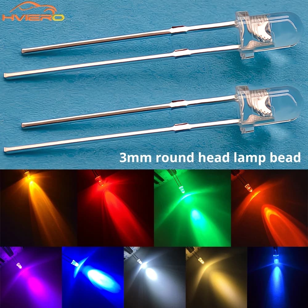 1000 pz F3 3mm Rotondo Bianco Rosso Giallo Blu Verde Luminoso Diodo Emettitore di Luce Assortimento Kit Lampadina Lampada A Led Componente Elettronico