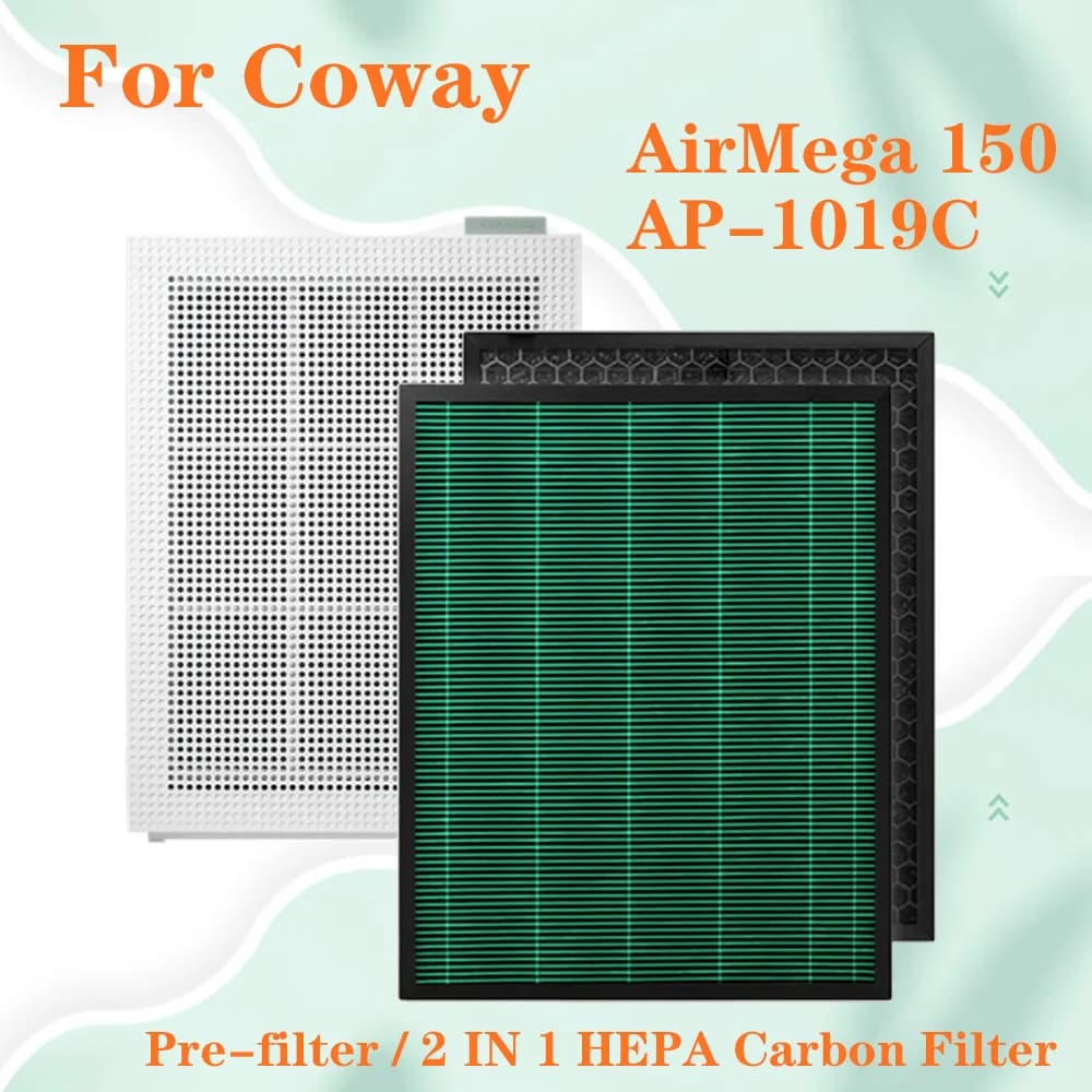 Per purificatore d'aria Coway AirMega 150 AP-1019C, filtro HEPA e carbone attivo di ricambio
