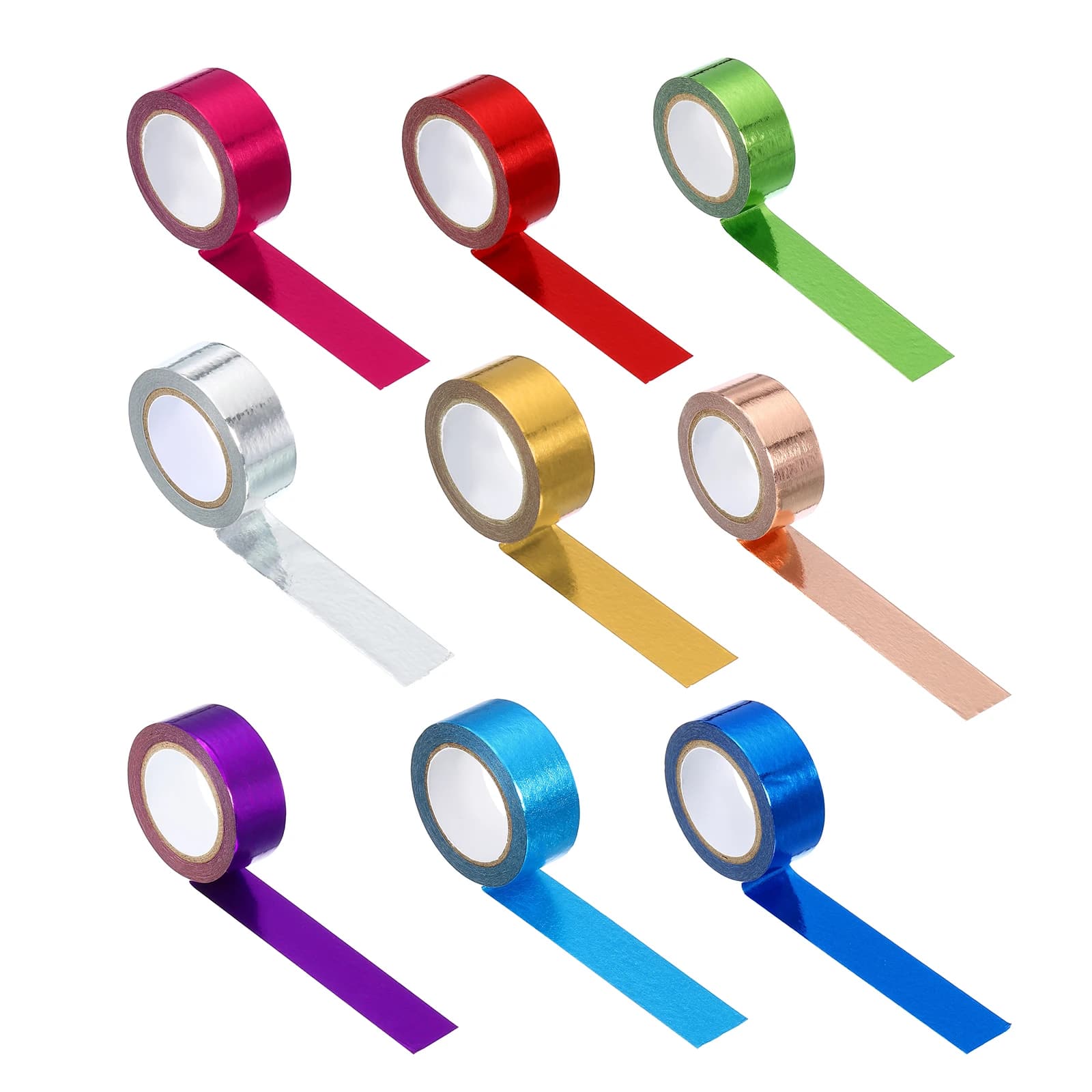 3 Rotoli 15mmx5m Metallic Washi Tape Specchio Adesivo Foglio Adesivo Autoadesivo Etichetta di Cancelleria per DIY Art Craft Wrapping