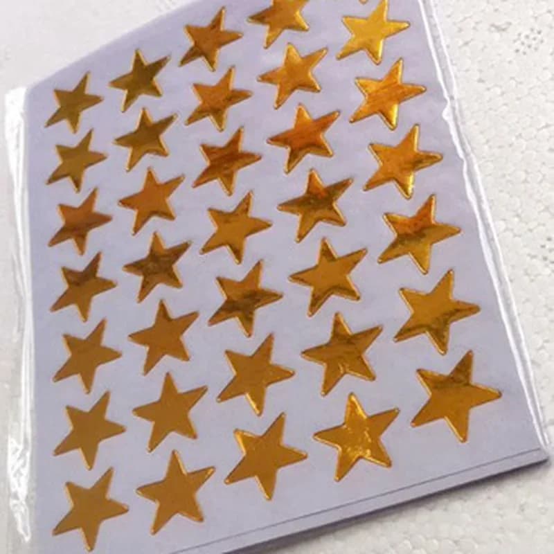 10 fogli di adesivi per cancelleria Stella dorata argentata Decorazioni per quaderni per diario fai da te Materiale scolastico per premi per studenti