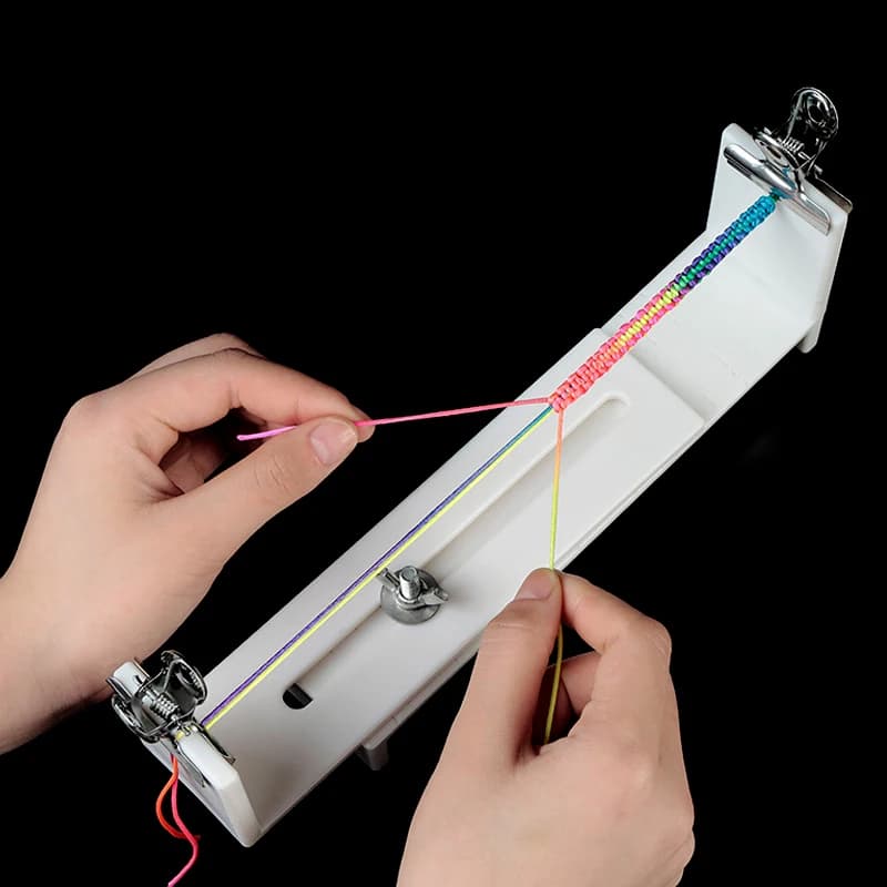 Braccialetto fai da te telaio intrecciato in corda rossa strumenti fissi fatti a mano artefatti in corda intrecciata strumento per maglieria a piastra fissa