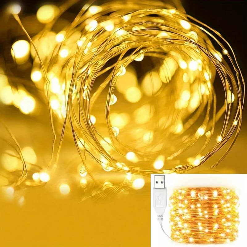 20M/200M USB Fata Luce LED Albero di Natale Luce Matrimonio Compleanno San Valentino Regali di festa Lampada fai da te Deco Capodanno Ornamento