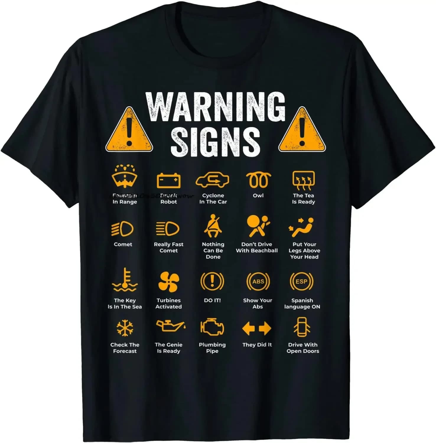 Men's Casual T-Shirts Funny Driving Warning Signals 101 Mechanical Automatic Gift Driver T-Shirts Women's Fashion Cotton T-Shirt