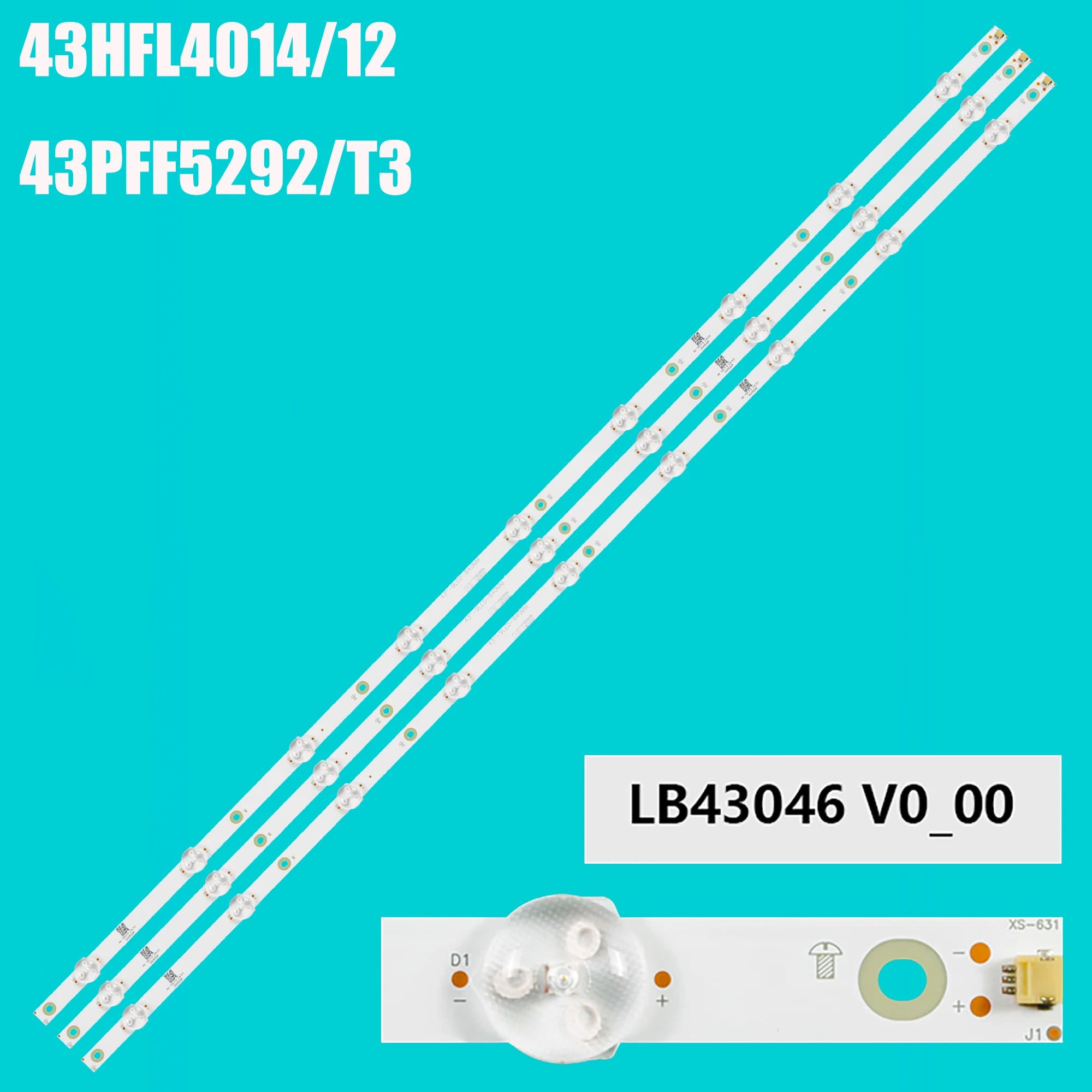 Striscia di retroilluminazione a LED per 43S5195 43PFF5252 43PFF5212 43HFF3953 43PFF3212 43HFL5014 43HFL4014 43PFS5813 43PFS5823 43PFF5292