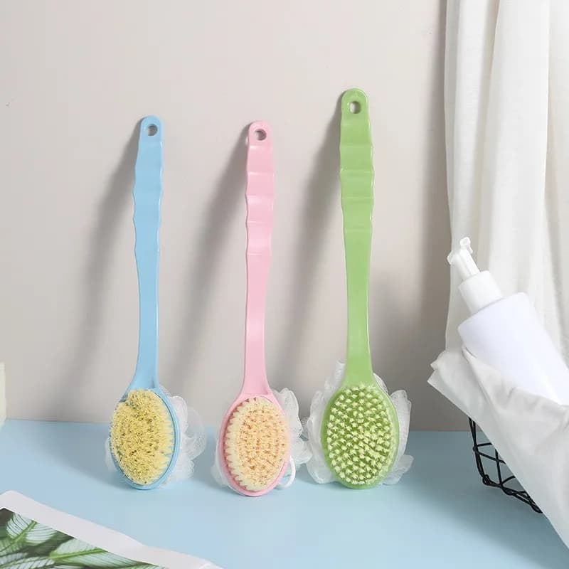 Spazzola da Bagno con Manico Lungo, Scrub Corpo Morbido, Massaggiatore per la Pelle, Spazzola per Pulizia del Corpo, Esfoliante, Accessori da Bagno