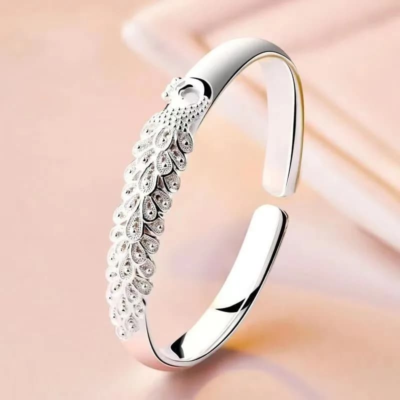 Hot Sale Fashion 925 Sterling Silver Round Bracelet Bangles Trendy Simple Big Bangle for Women Jewelry Gift