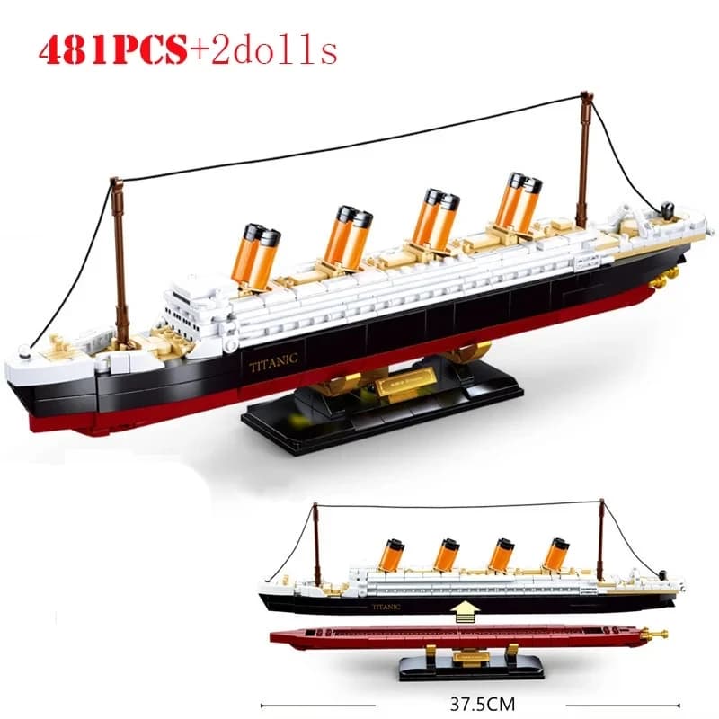 481pcs2401pcs RMS Titanic Nave Building Blocks Set di giocattoli Città educativa Modello 3D Barche da crociera Mini mattoni Giocattoli per ragazzi adulti