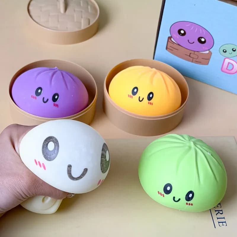 Giocattolo Squishy a Forma di Raviolo da 10cm, Palla Antistress Morbida a Lenta Risposta, Giocattolo Decompressione per Bambini e Adulti