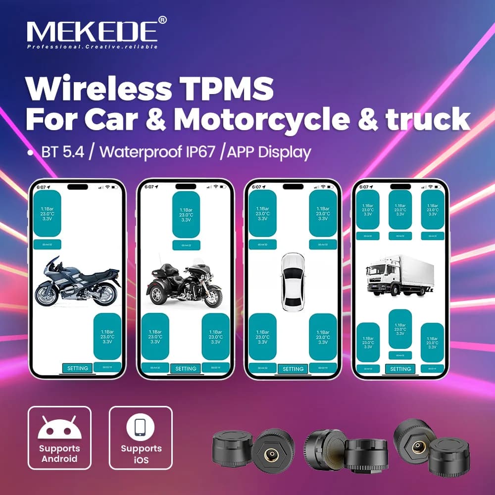 TPMS BT 5.4 PMS Pressure Monitoring System for Auto, Android Phone Connection, Motion, Truck and Car Sensor