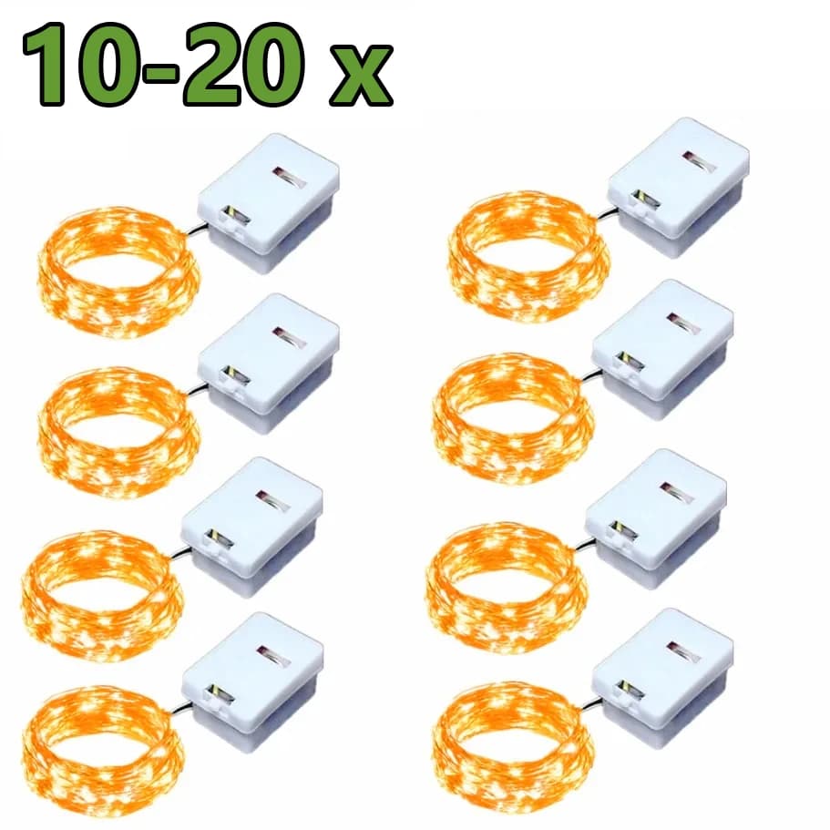 20x LED String Light Rame Argento Filo Ghirlanda Luce Lucine impermeabili per la decorazione della festa nuziale di Natale Con batteria