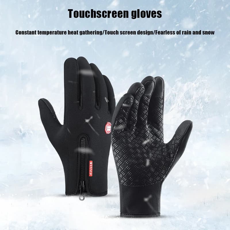 Outdoor Cycling Mountaineering Gloves Fitness Sport Windproof Raincoats Long finger plus warm velvet gloves Autumn and Winter