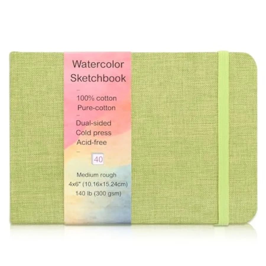 40 Sheets Watercolor Journal 4x6", 140 lb/300 GSM Watercolor Sketchbook Cold Press Watercolor Paper Watercolor Notebook for Pai
