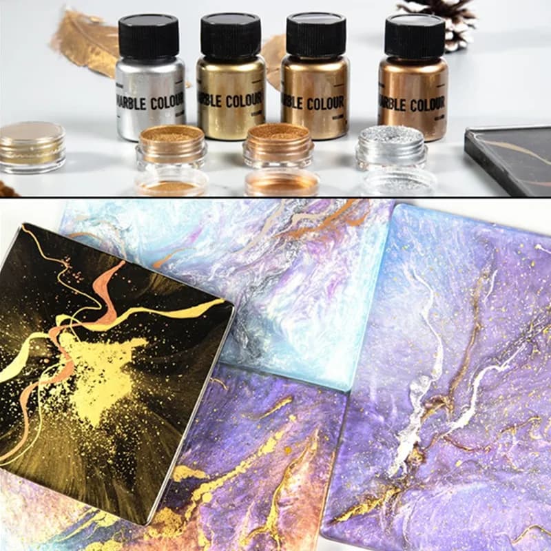 Polvere di pigmento metallico, polvere di pigmento di resina fine, pigmento di colore della resina per una bottiglia per colorazione di resina epossidica, argilla polimerica