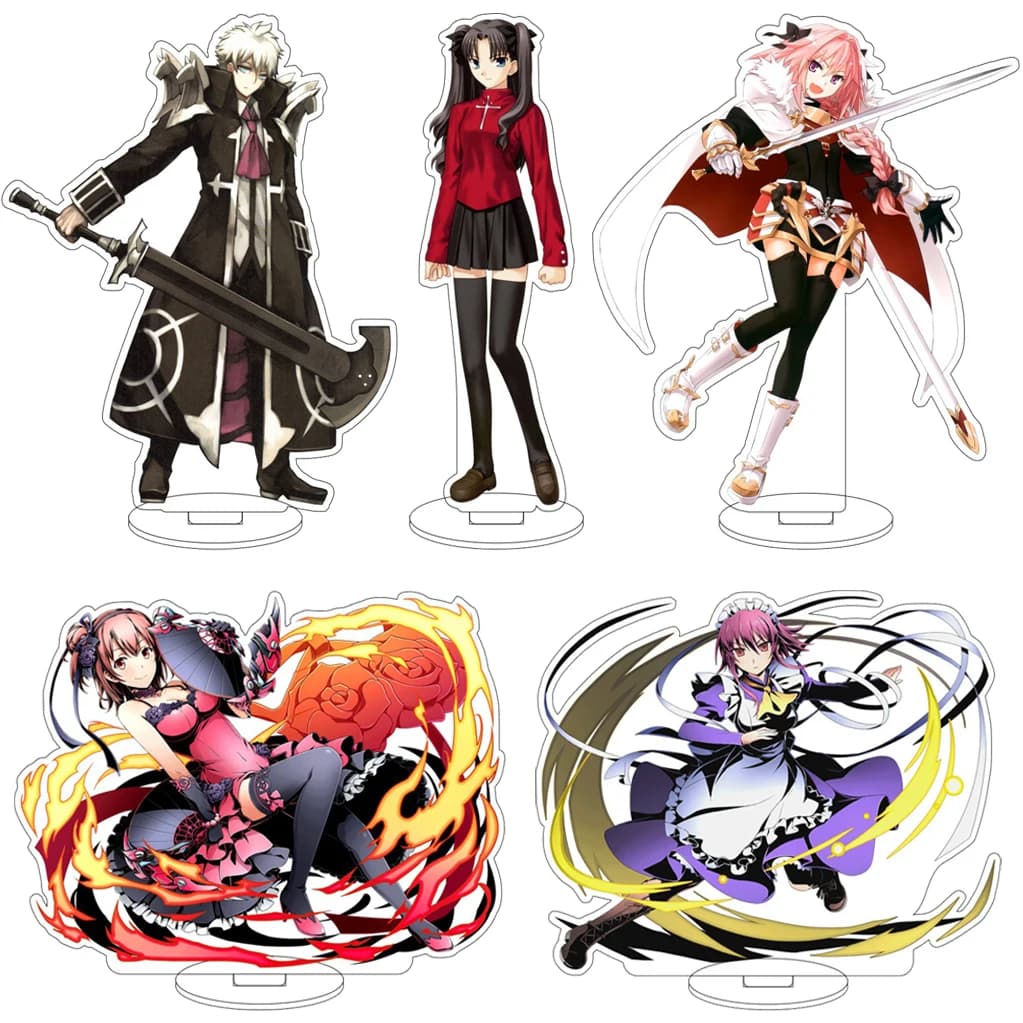 Statuetta in Acrilico da 16CM Anime Fate/Zero Altria Pendragon Rin Tohsaka Joan of Arc Sakatsuki Miyu, Ornamenti Cosplay, Regali di Natale