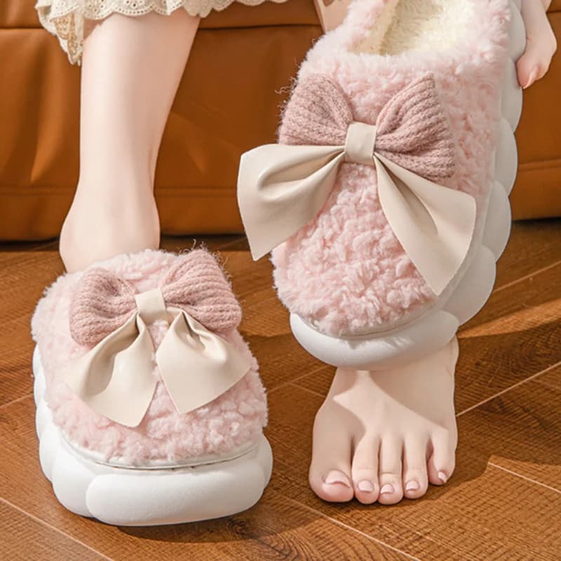 Women's Soft Furry Indoor Slippers 2025 Cotton Slippers for Winter Comfort Non-slip House Slides for Women