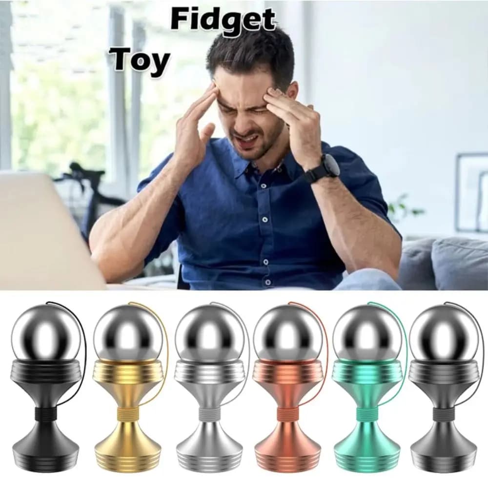 Palla Antistress in Lega di Alluminio, Gadget Sensoriale, Spinner Portatile in Metallo per Dita