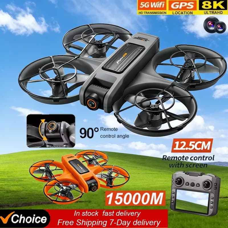 NUOVO Drone Originale 2026 con Fotocamera 8K WIFI GPS, Quadricottero Professionale per Fotografia Aerea HD con Doppia Telecamera e Telecomando
