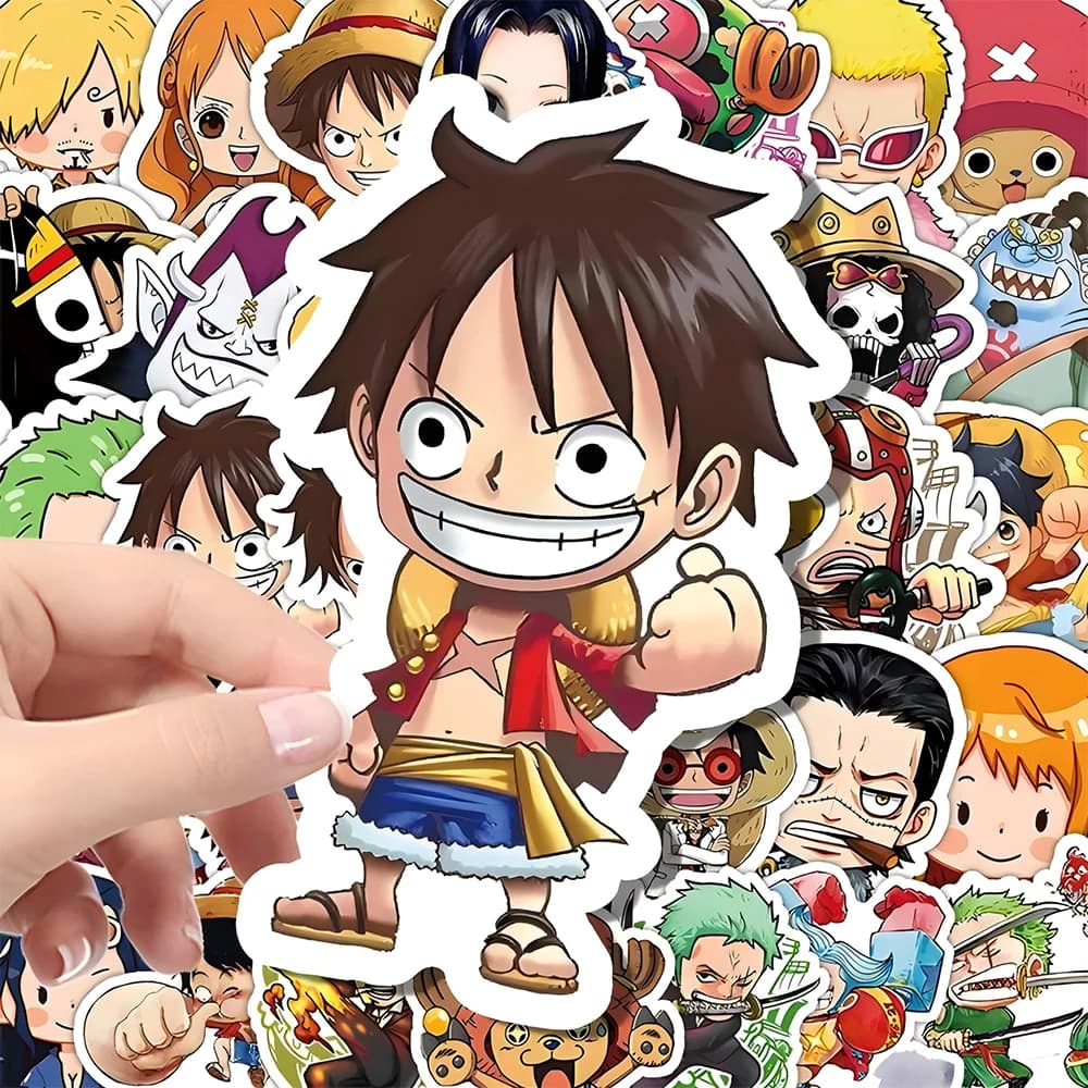 55 pcs of stickers cute cartoon of a piece diy case for phone skateboard laptop bike waterproof decal cool anime decal decals toy
