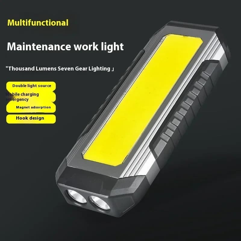 Waterproof with Magnetic Flashlight Portable COB LED Flashlight 4000 mAh Multimodal Camping Flashlight 18650