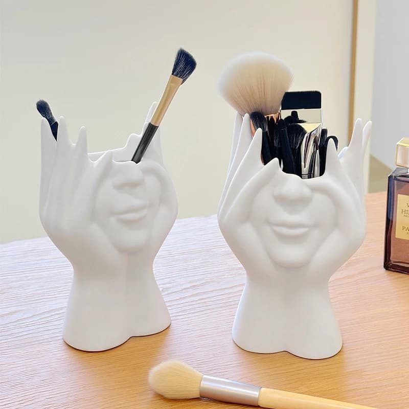 NUOVO Portapenne Multifunzionale Creativo a Forma di Corpo Umano, Decorazione per Ufficio e Scrivania, Porta Pennelli per Trucco