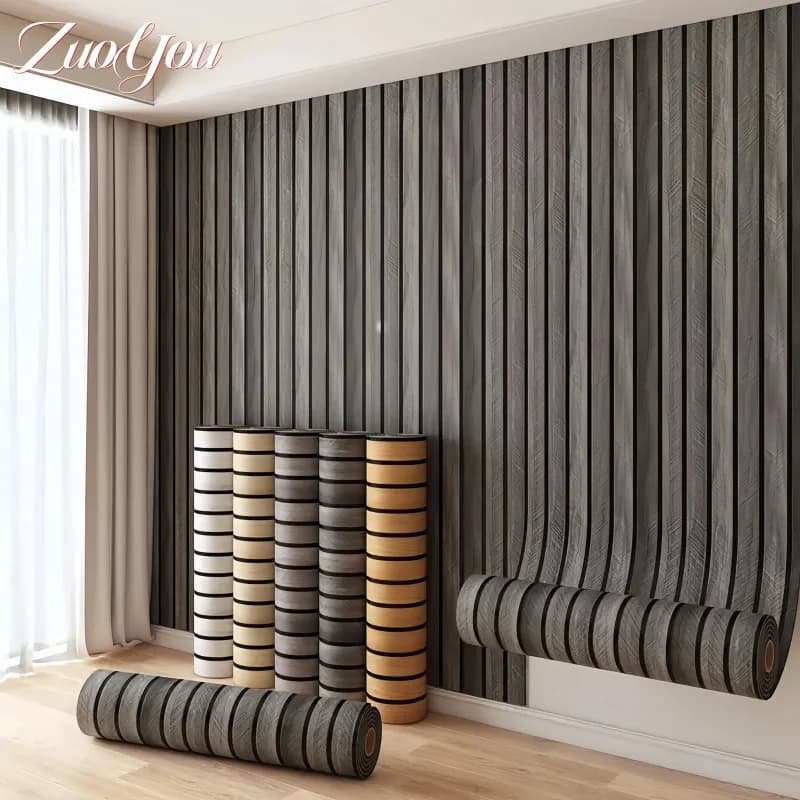 Wallpaper foam imitation veins of self-adhesive wood waterproof for bedroom living room wall stickers detach and paste decorations for the house