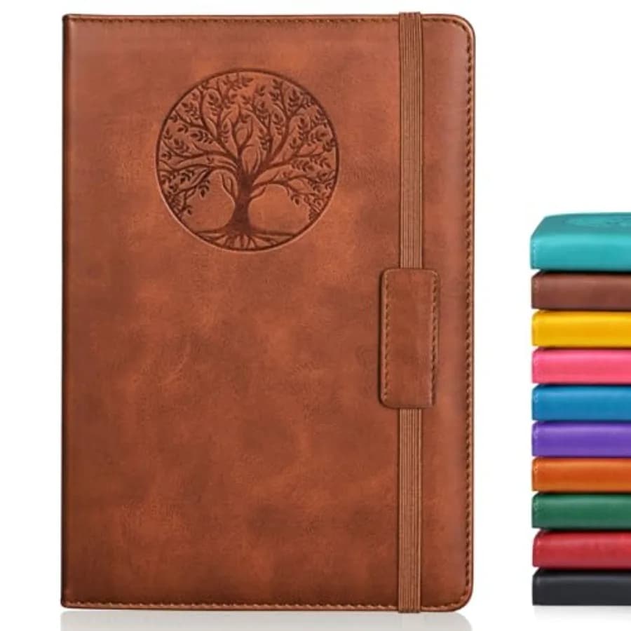 Lined Journal Notebook for Women Men, 256 Thick Pages, A5 Hardcover Vintage Leather Journal for Writing, Travel, Business, Work