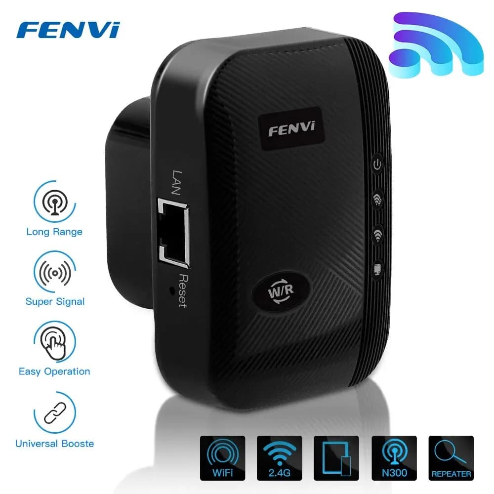FENVI 300Mbps Ripetitore WiFi Estensore Wireless Amplificatore Booster Router 802.11N Ad Lungo Raggio WiFi Ripetitore Espansore Punto di Accesso
