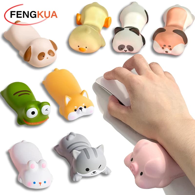 Nuovo simpatico supporto per poggiapolsi per animali per tappetino per mouse computer portatile bracciolo per scrivania tappetino per mouse poggiapolsi gatto cane anatra panda giocattoli