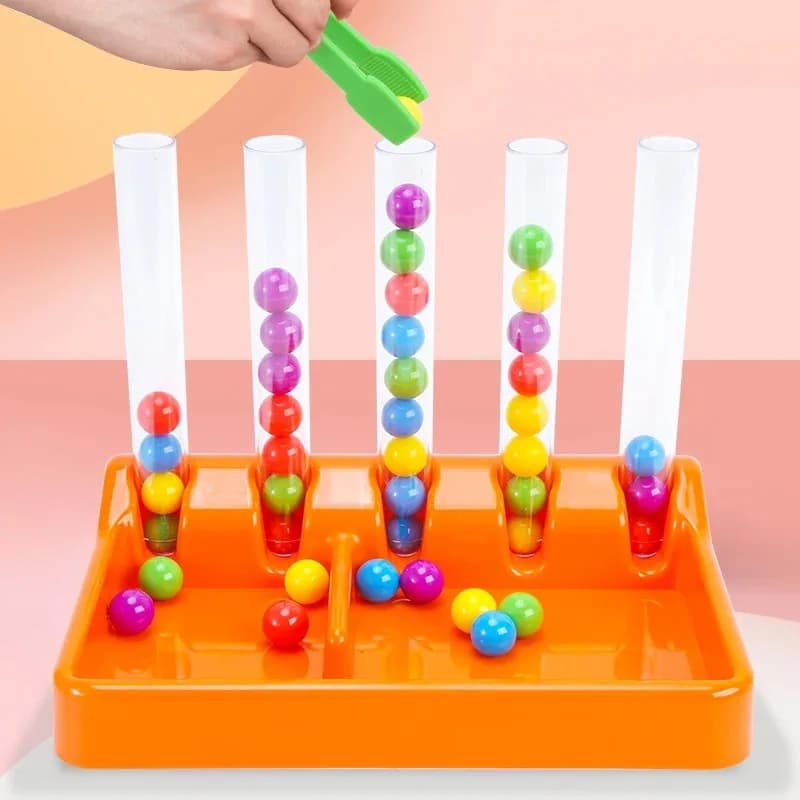 Gioco con clip per perline arcobaleno per bambini, gioco da tavolo educativo per l'allenamento mentale, giocattolo interattivo genitore-figlio, divertente attività con perline