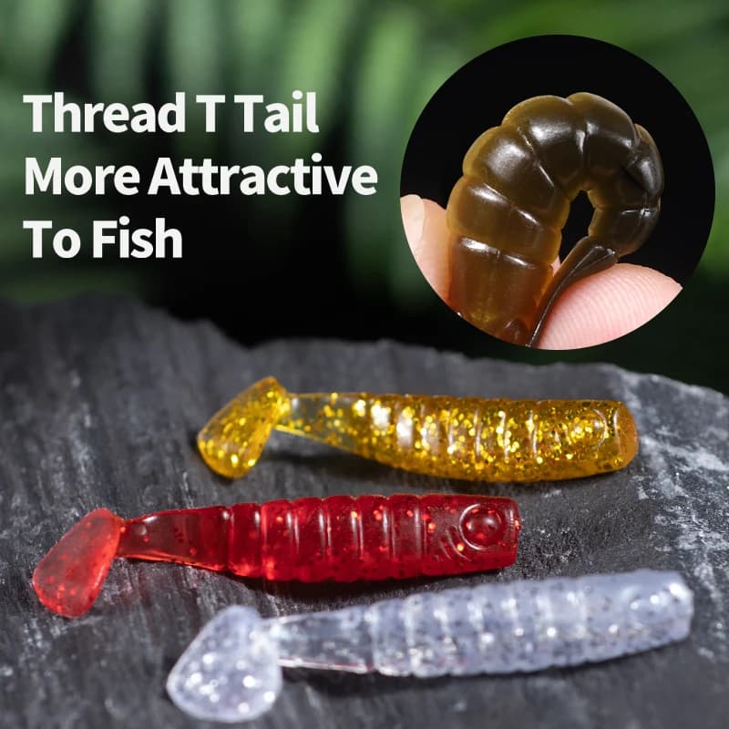 LINNHUE 50 pz/pacco Galleggiante Pesca Needletail Esche 40mm Verme Esche Morbide Filo Inverso Esche In Silicone Wobblers Carpa
