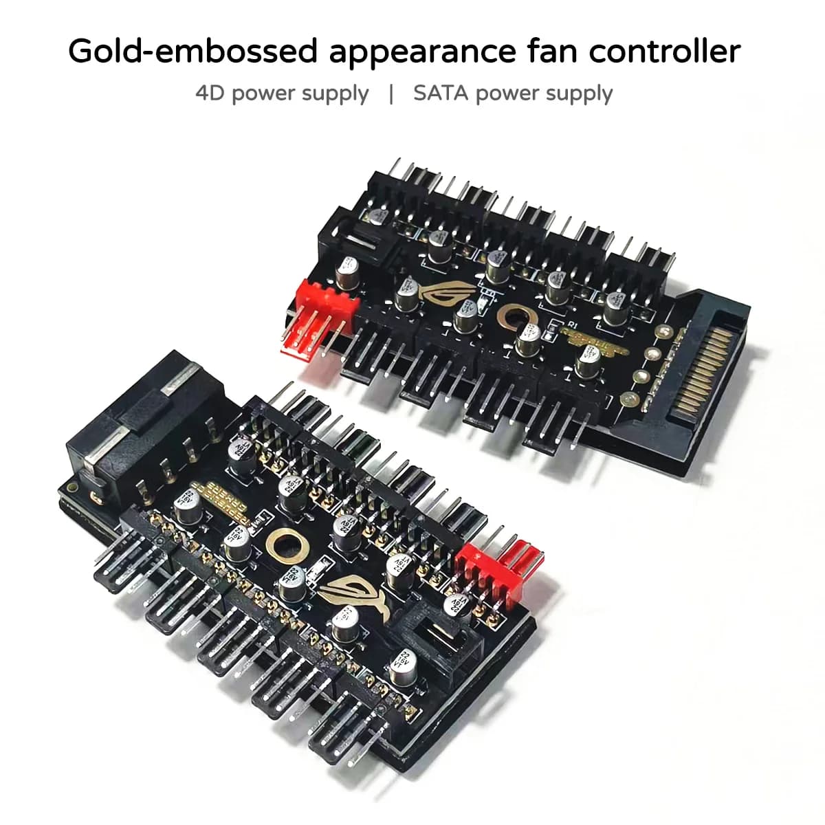 Hub Controller Ventole PWM a 10 Porte 12V 4Pin, Splitter Ventole PC Alimentato via SATA/4D per Raffreddamento Case Computer