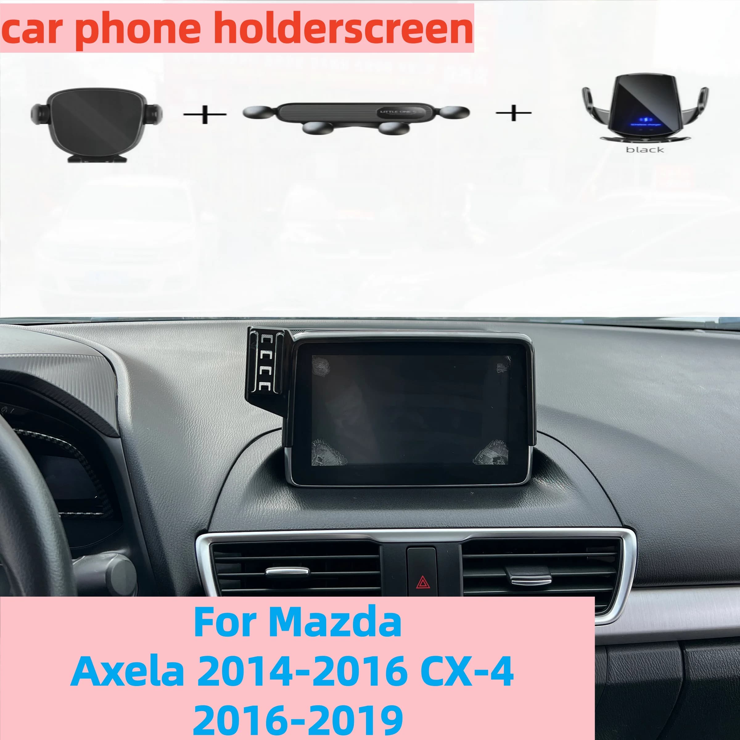 Per Mazda CX-3 CX3 Sport DK 2016 2017 2018-2021 2022 Supporto per telefono per auto Schermo Staffa di navigazione fissa Supporto di ricarica wireless
