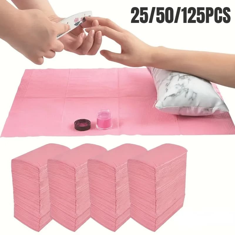 25/50/125PCS Pink Tattoo Table Cover Waterproof Cleansing Pamp Use And Cotton Nail Tattoo Drop FAI From Plush Card Tools