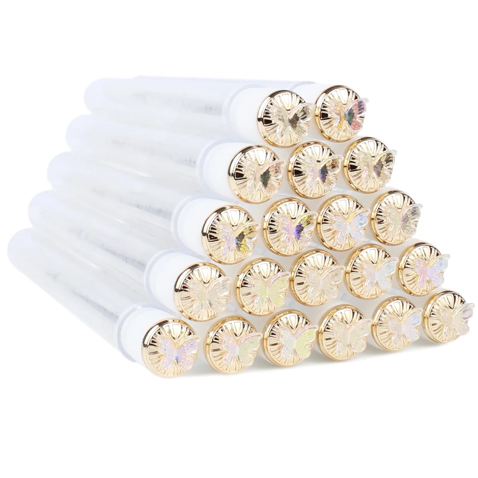 20 pcs Mascara Bacchette Tube Reusable Eyebrow Spools Diamonds For Eyelash Brushes Spoolies Extension of Eyelash Brushes Applicator