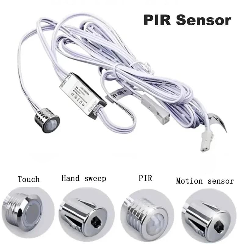 Mini sensore tattile Interruttore di rilevamento lampada a LED DC 12-24V 5A Sensore di tipo di mascheratura per controllo porta con cavo connettore DuPont per armadi