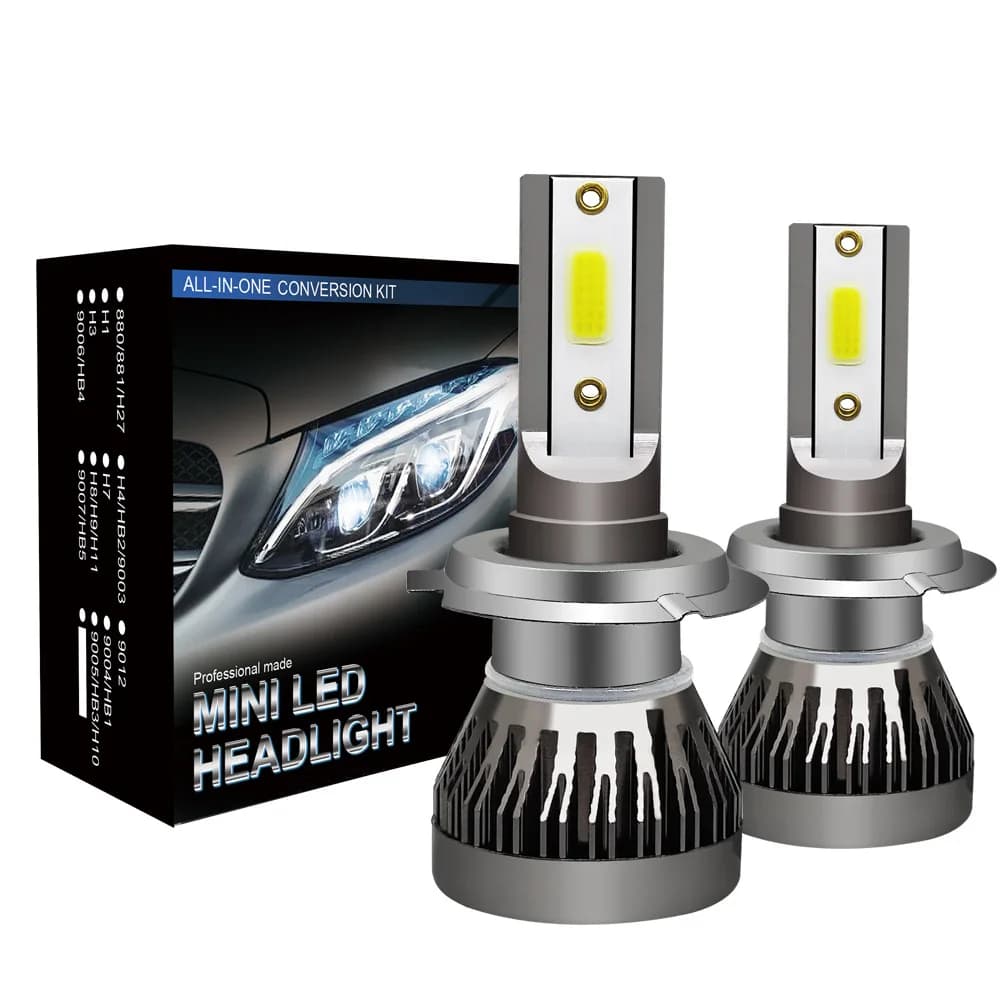 2 Pz/paia Mini Luci Auto H7 LED H4 Lampadina H3 H8 H9 H11 9005 9006 9012 6000LM Auto Faro H1 6000K Auto Fendinebbia 12V HA CONDOTTO LA Lampadina